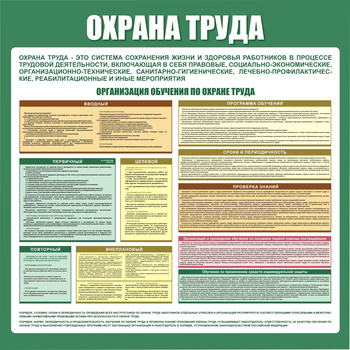 С06 Стенд организация обучения по охране труда (1000х1000 мм, пластик ПВХ 3мм, Прямая печать на пластик) - Стенды - Стенды по охране труда - Магазин охраны труда Протекторшоп