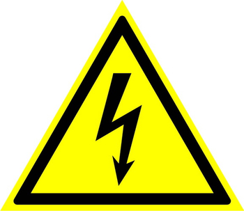 W08 внимание! опасность поражения электрическим током  (пленка, сторона 100 мм) - Охрана труда на строительных площадках - Знаки безопасности - Магазин охраны труда Протекторшоп